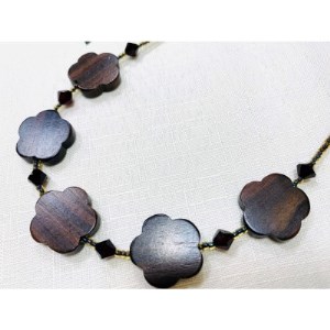 エボニー(黒檀)のフラワーネックレス【1356473】