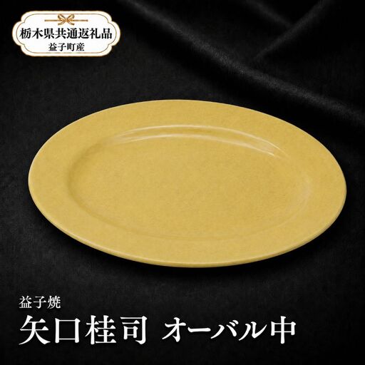 【栃木県共通返礼品・益子町産】益子焼　矢口桂司　オーバル中　黄?
