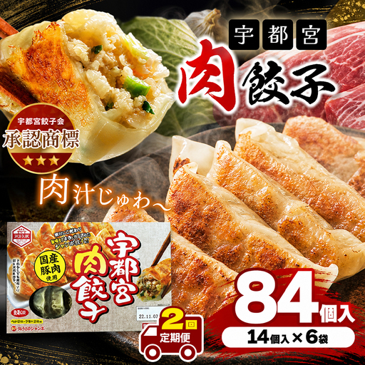 【定期2回】宇都宮肉餃子 14個入り×6 ケース(1箱)