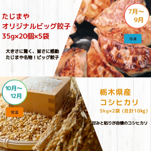 【定期便4回】真岡の魅力 満載 定期便4回 いちご 餃子 とちぎ和牛 こしひかり