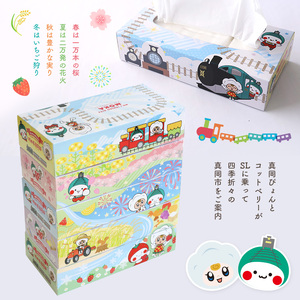 【定期便3回】 真岡市オリジナルBOXティッシュ10箱（1箱300枚150組）