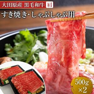 大田原産 黒毛和牛 肩 すき焼き・しゃぶしゃぶ用　500g×2