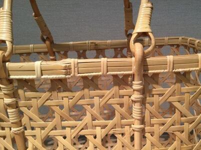 竹八つ目買い物かご大　２４ｃｍ×４０ｃｍ×２７ｃｍ　※受注生産につき、発送までに最大2ヶ月程かかる場合あり ｜ 竹工芸 伝統工芸品 日用品 雑貨 栃木県 大田原市