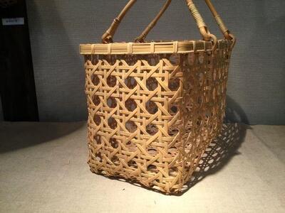 竹八つ目買い物かご大　２４ｃｍ×４０ｃｍ×２７ｃｍ　※受注生産につき、発送までに最大2ヶ月程かかる場合あり ｜ 竹工芸 伝統工芸品 日用品 雑貨 栃木県 大田原市