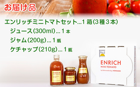 エンリッチミニトマト　ジュース・ジャム・ケチャップセット 【 ふるさと納税 人気 おすすめ ランキング エンリッチミニトマト トマト ミニトマト トマトジュース ケチャップ ジャム 北海道 長万部町 送料無料 】 OSMN006