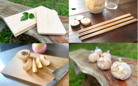 栃木県産ひのき 一枚板まな板 2種セット「まな板・ミニまな板」六角箸、チップボール付き｜ひのき 檜 ヒノキ 一枚板 キッチン用品 台所用品 天然素材 天然木 国産 木工品 まな板 お箸 箸 キッチン アロマ リラックス 