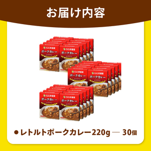 【定期便6回】ココイチ カレーIセット （ポーク30個）  (毎月お届け）｜栃木県・矢板市