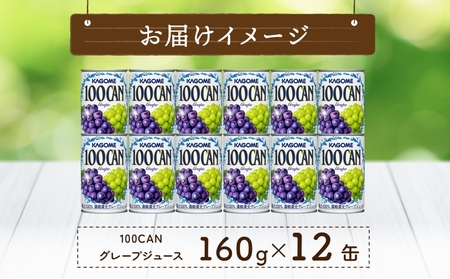 １００ＣＡＮグレープ160g×12 ns038-047 飲料 ｶｺﾞﾒ ぶどうｼﾞｭｰｽ ｾｯﾄ ﾌﾙｰﾂｼﾞｭｰｽ
