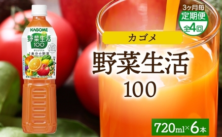 【定期便】3ヵ月毎全4回野菜生活100 オリジナル 720mlPET ns038-063 飲料 ｶｺﾞﾒ 野菜ｼﾞｭｰｽ ｾｯﾄ ﾐｯｸｽｼﾞｭｰｽ