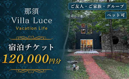 【ご家族・ペットと一緒に！一棟貸切ヴィラ】宿泊チケット（12万円分） 1枚 ns144-001-12