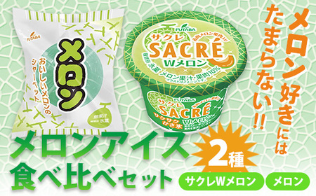メロン好きにはたまらない! メロンアイス2種食べ比べセット|フタバ食品 サクレ アイス メロン かき氷 シャーベット ※離島への配送不可 ※2025年6月下旬頃より順次発送予定