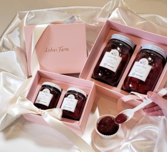 いちご＆ブルーベリー コンフィチュール 140g×各1瓶セット 合計280g ロイヤルクイーンのいちごと無農薬ブルーベリーの果実ゴロゴロ！ イチゴ 苺 ベリー フルーツ ジャム 栃木県 さくら市産 58ロハスファーム 58ロハスクラブ◇