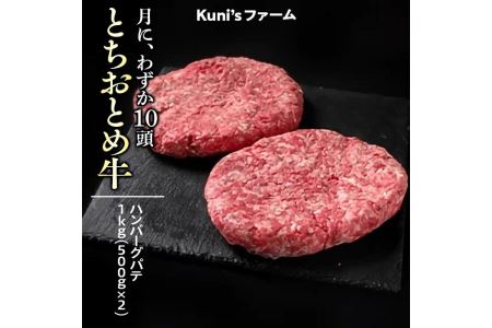 とちおとめ牛　ハンバーグパテ1kg(500g×2) 牛肉 パテ ※離島への配送不可