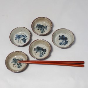 益子焼 大石窯 箸置小鉢 5点 益子町 BW003