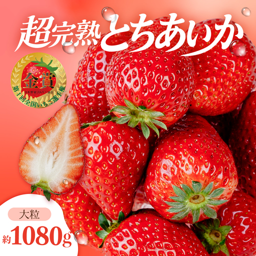 いちご【3月以降発送】朝採れとちあいか 大粒 約270g × 4パック 合計 約1080g |イチゴ いちご