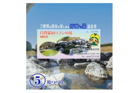 芳賀温泉ロマンの湯温泉券（5枚綴り） 温泉チケット 日帰り温泉 旅 旅行 一人旅