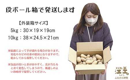 北海道江差産 メークイン 5kg M・L混合　しっとり甘い江差産　秋の収穫　北海道のじゃがいも　いもの塩煮にぴったり　いかの塩辛と一緒にどうぞ　ジャガバター　フライドポテト