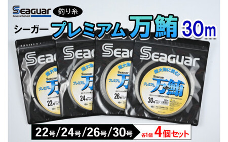 釣り糸（Seaguar）シーガープレミアム万鮪 30m「22号/24号/26号/30号」4個セット