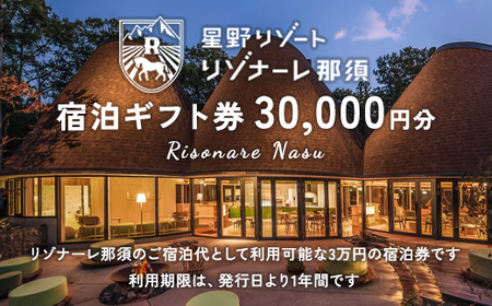 星野リゾート リゾナーレ那須 宿泊ギフト券（30,000円分）｜ 宿泊 旅行