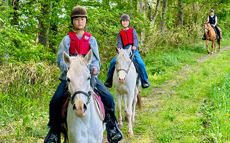 那須高原を馬とめぐる2時間のホーストレッキング 外乗ペア利用券【土日祝祭日大型連休中限定】チケット 利用券 ペア 体験 乗馬 初心者歓迎〔P-101〕