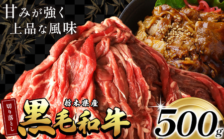 栃木県産黒毛和牛切り落とし 500g | 霜降り 和牛 切り落とし とろける 品質 柔らかく 銘柄牛 美味しい おいしい 特産品 ふるさと 納税 栃木県 那珂川町 送料無料