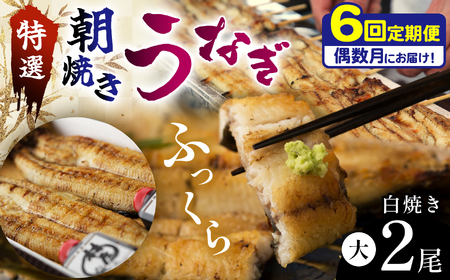 【定期便・年６回偶数月発送】特選ふっくら朝焼きうなぎ　林屋（白焼き大２尾）| 特選ふっくら朝焼きうなぎ 林屋 白焼き 特選白焼き 白焼きうなぎ 高級林屋 ふるさと納税 栃木県 那珂川町 送料無料