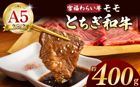 【栃木県共通返礼品】宮福笑牛（とちぎ和牛）A5 モモ焼き肉　約400g