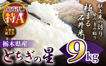 令和7年 石井米（とちぎの星） 9kg | ふるさと納税 とちぎの星 那珂川町産 美味しい お弁当 おにぎり おいしい 数量限定 ご飯 送料無料 栃木県 那珂川町