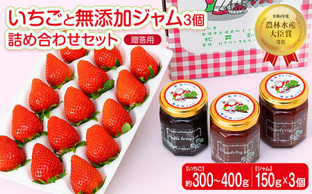 【先行予約】贈答用いちごと無添加ジャム 3個詰め合わせ いちご 群馬県 前橋市