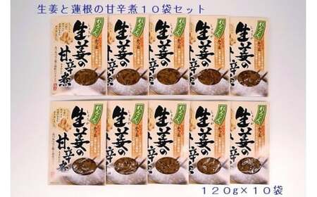 R5-93　生姜と蓮根の甘辛煮10袋セット（120g×10袋） の商品写真