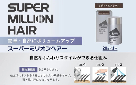 髪 スーパーミリオンヘアー(増毛パウダー）1本（20g）No.23ミディアムブラウン ｜髪 髪 髪 髪 髪 髪