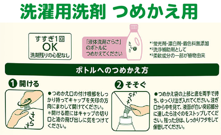 さらさ洗剤ジェル『超ジャンボサイズ　つめかえ用』1.68kg×6個