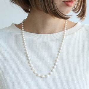 刺繍ネックレス　スフィアプラス60(アイボリーゴールド)【1628358】