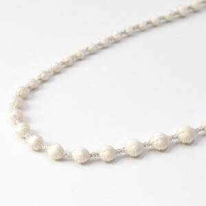 刺繍ネックレス　スフィアプラス60(アイボリーシルバー)【1630342】