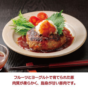 フルーツポークのハンバーグ（120g×12個）　豚肉　ぶたにく　ブタニク　人気　肉料理　ヨーグルト　柔らかい　精肉店ハンバーグ　豚ハンバーグ　肉汁　手作りハンバーグ　お弁当おかず　北海道産