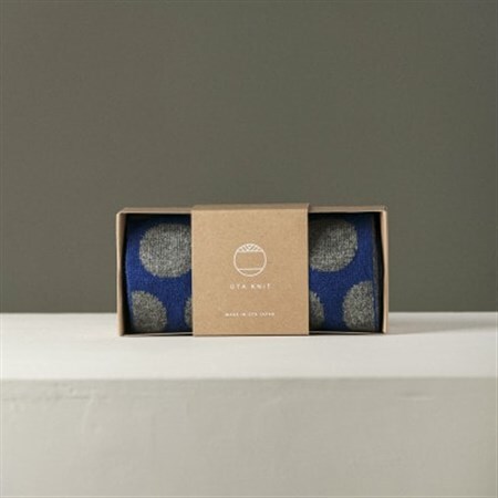 【 OTA KNIT 】ちくちくしないマフラー dot(ブルー × グレー)_装飾品・工芸品 マフラー・手袋 服飾小物 _【1554334】