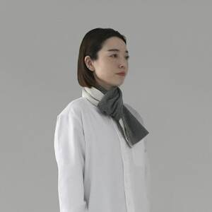 【 OTA KNIT 】ちくちくしないマフラー 無地(グレー × オートミール)_装飾品・工芸品 マフラー・手袋 服飾小物 _【1554359】