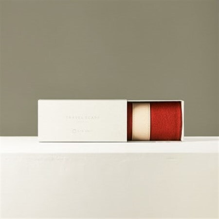 【 OTA KNIT 】TRAVEL SCARF トラベルマフラー(無地 レッド × グレー)_装飾品・工芸品 マフラー・手袋 服飾小物 _【1568539】
