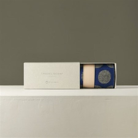 【 OTA KNIT 】TRAVEL SCARF トラベルマフラー(dot ブルー × グレー)_装飾品・工芸品 マフラー・手袋 服飾小物 _【1568547】