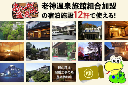 老神温泉で使える旅館「宿泊利用補助券」A／5,000円分×3枚