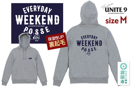 パーカーEVERYDAY WEEKEND POSSE ／12oz foodie  EWP-3 グレーM