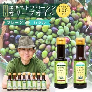 クラフトオリーブオイル　2種　プレーン・バジル　100ml×各1本_調味料 オリーブオイル 食用油 _【1585115】