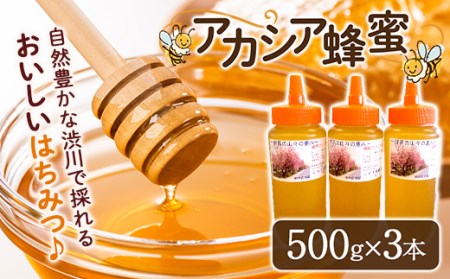 蜂蜜（アカシア）500g×3本セット はちみつ ハチミツ ハニー あかしあ とんがり容器 国産 F4H-0070