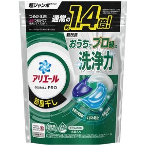 【毎月定期便】アリエール　ジェルボールプロ 部屋干し用つめかえ(15個入)×6個セット全3回【4051222】