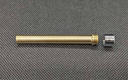 試験でも安心真鍮シャープペン芯入れ バフ研磨のクロームメッキ仕上げ キャップ付き F21E-283