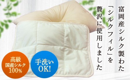 【高級国産シルク100%】　シルク枕パット（手洗OK） F20E-267