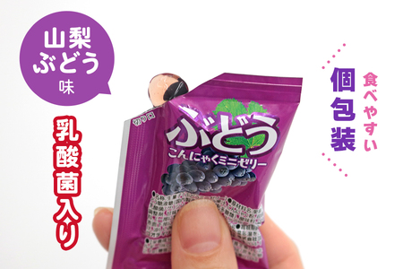 こんにゃくパーク「お得用こんにゃくミニゼリー (山梨ぶどう味)」20個入×9袋｜ブドウ 葡萄 乳酸菌 蒟蒻 ヘルシー スイーツ デザート おやつ フルーツゼリー 個包装 まとめ買い ヨコオデイリーフーズ 甘楽町 [0242]