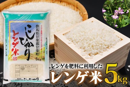 レンゲ米5kg×1袋｜コシヒカリ 精米 白米 お米 ごはん 甘楽町産 令和5