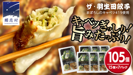 まぼろしのキャベツ419使用 ザ・羽生田餃子 15個 × 7パック 合計105個 [AL002tu]
