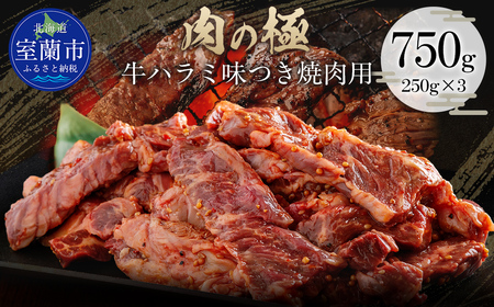 牛ハラミ味つき焼肉用 750g (250g×3) MROBM043 11,250円